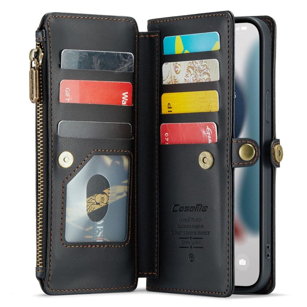CASEME iPhone 13 Pro Max Plånboksfodral Kortfack - Svart - Bild 2