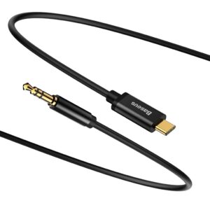 Baseus Stereo AUX-kabel 3,5 mm till USB-C, 1,2 m - Svart