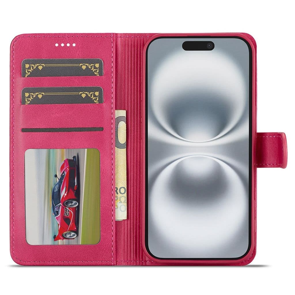 LC.IMEEKE iPhone 17 plånboksfodral med stativ – Rosa - Bild 2