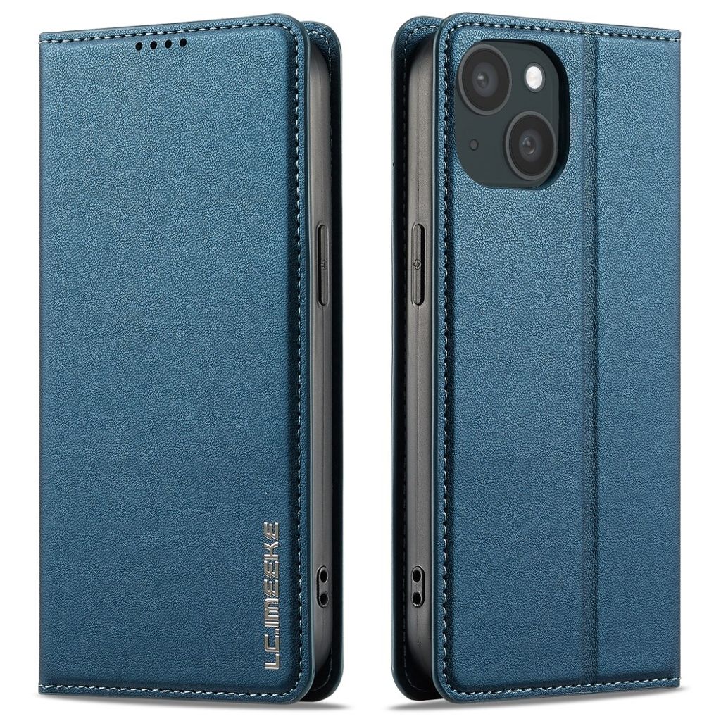 LC.IMEEKE iPhone 15 Plånboksfodral - Blå