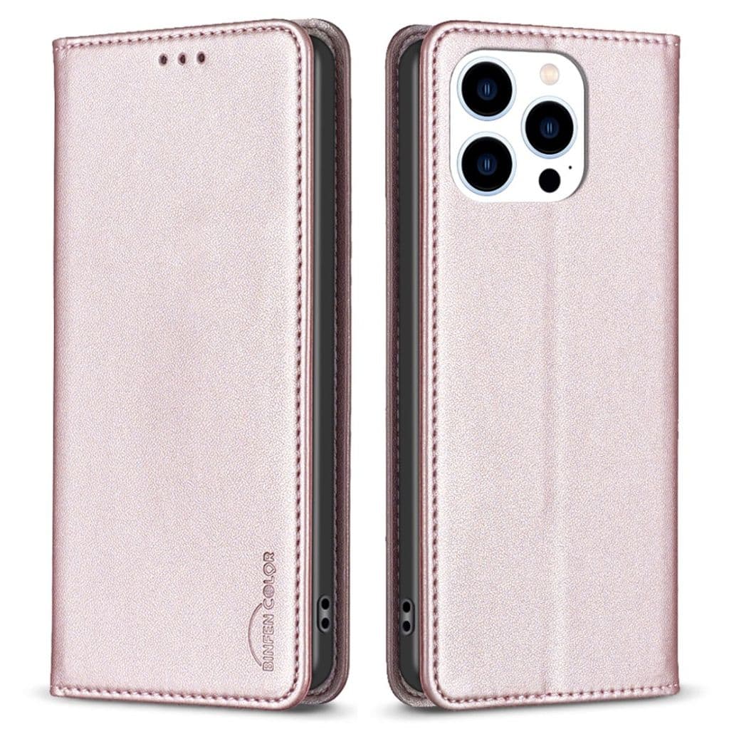 iPhone 13 Pro Max Plånboksfodral Korthållare Stativ – Roséguld