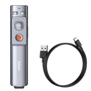 Baseus Orange Dot Trådlös Laserpekare för Presentationer - Grå