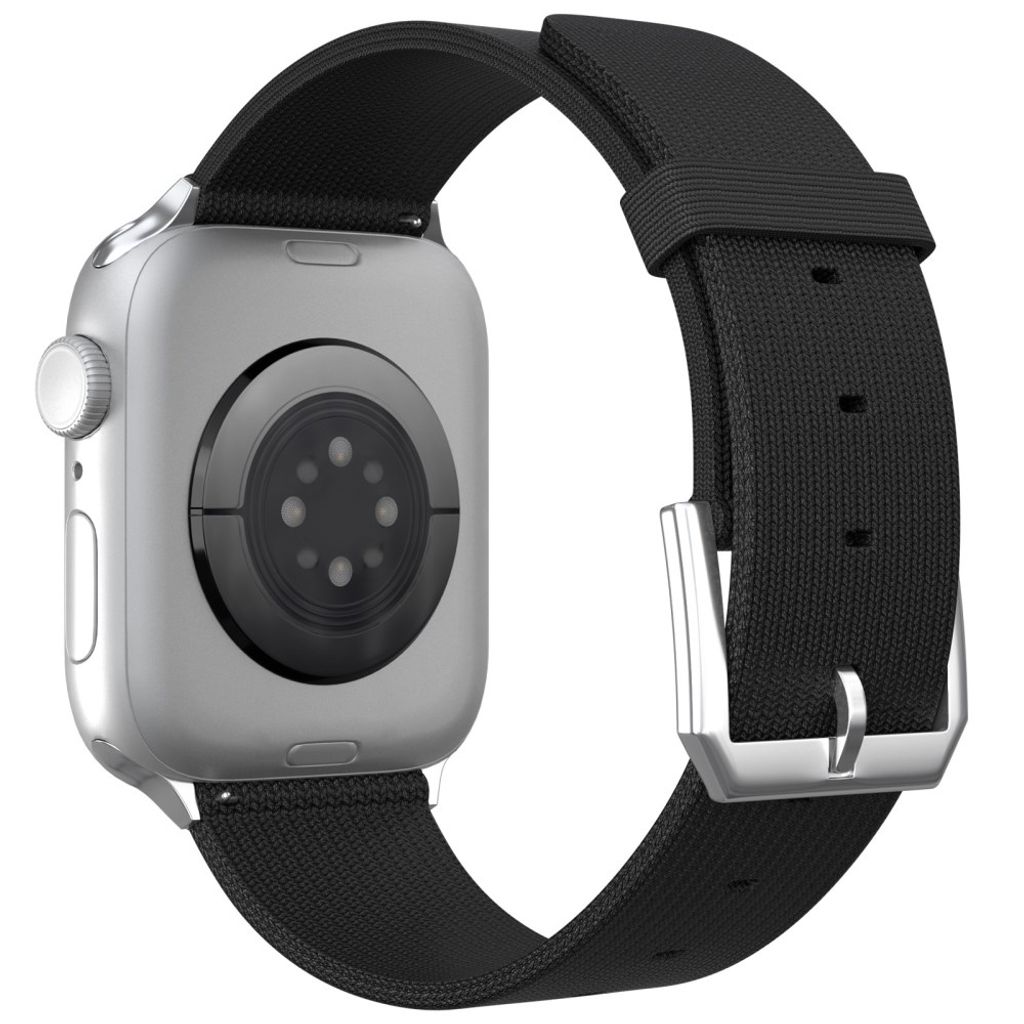 Apple Watch 42/41/40/38mm Justerbart Nylonarmband - Svart