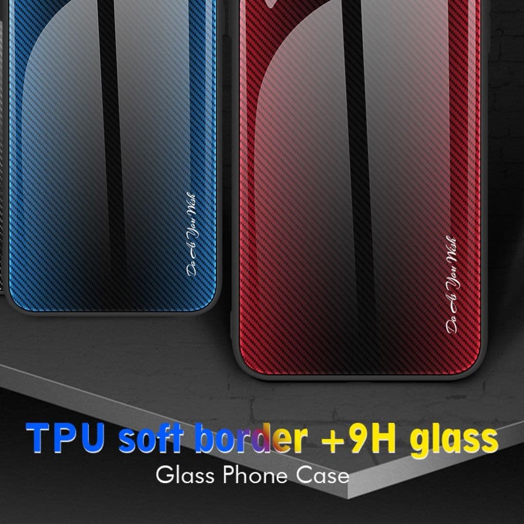 Samsung Galaxy A55 5G Fodral Härdat Glas + TPU Kolfibertextur – Babyblå - Bild 8