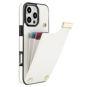 iPhone 16 Pro Skal med plånbbok i PU-läder - Vit