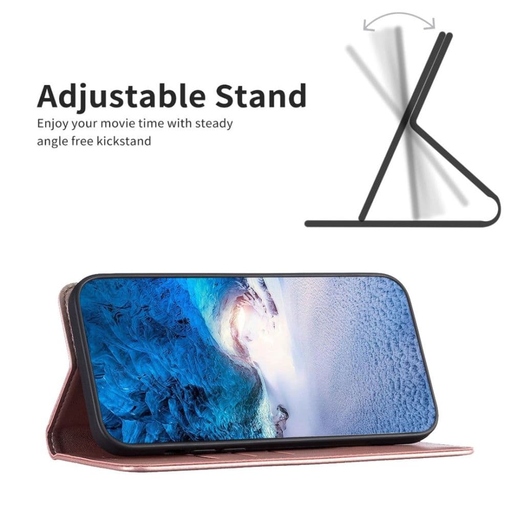 iPhone 13 Pro Max Plånboksfodral Korthållare Stativ – Roséguld - Bild 3