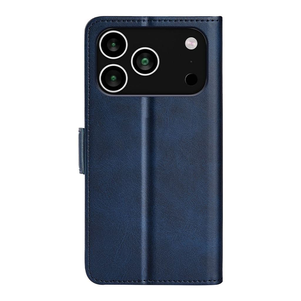 iPhone 17 Pro Max mobilfodral plånbok kalvtextur blå - Bild 3