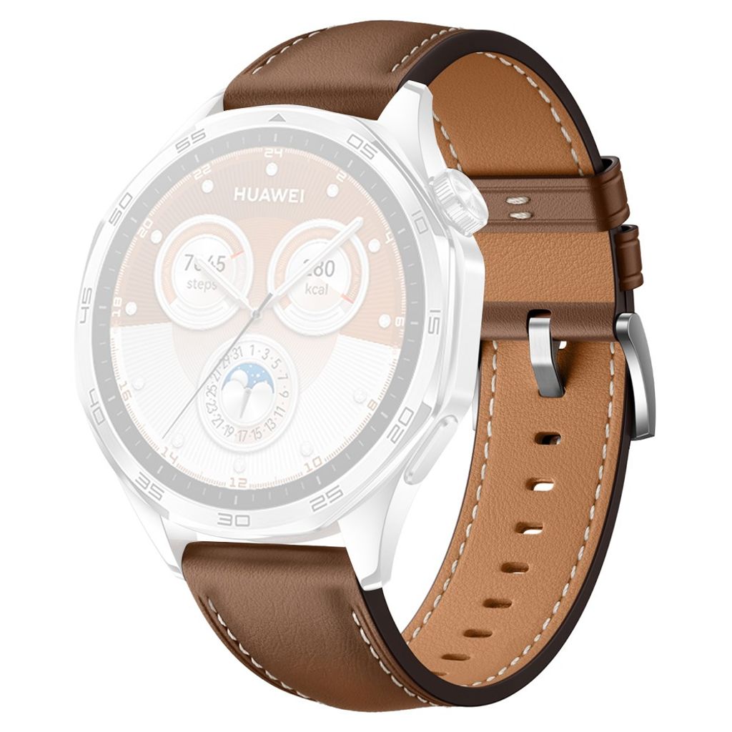 Huawei Watch GT5/GT5 Pro/GT4 46mm Armband i äkta läder - Brun