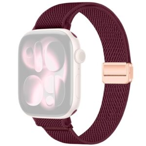 Apple Watch 42/41/40/38mm Tunt Nylon Armband - Vinröd