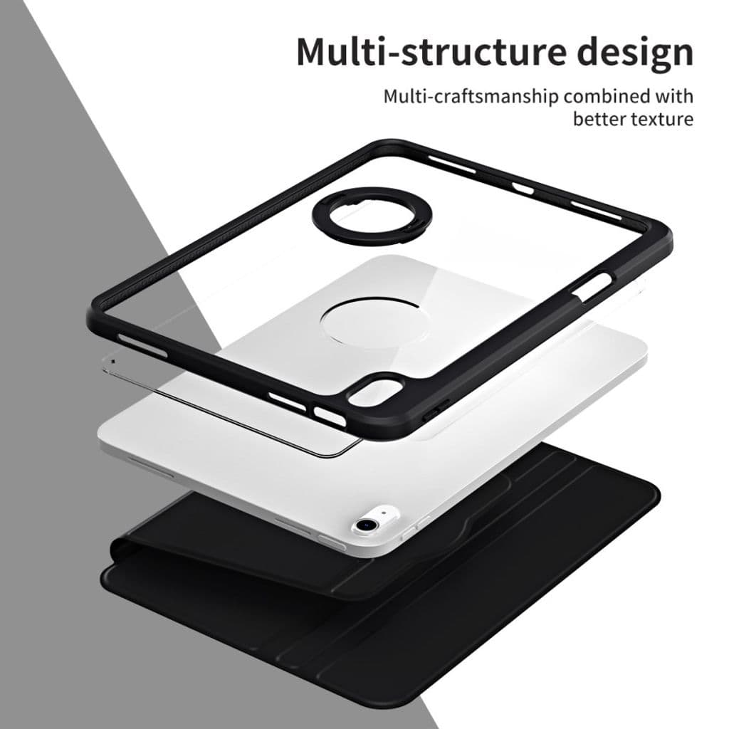 iPad 10.9" 2022 / iPad 11" 2025 Fodral med roterbart stativ - Svart - Bild 6