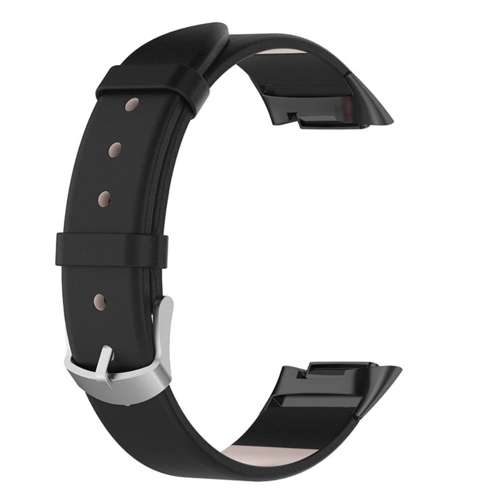 Fitbit Charge 6/5 Klockarmband i läder - Svart
