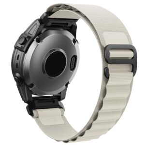 Garmin Fenix 8 Pro/7X/7X Solar/Tactix 7 Pro m.fl. Nylonarmband - Vit