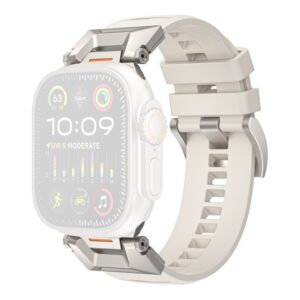 AHASTYLE Fluorgummiarmband till Apple Watch 49/46/44/42mm - Vit