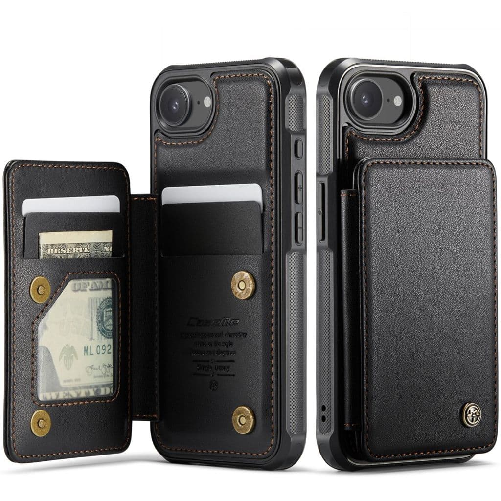 CASEME iPhone 16e Plånboksskal C22 med RFID-blockerande Kortfack – Svart - Bild 2