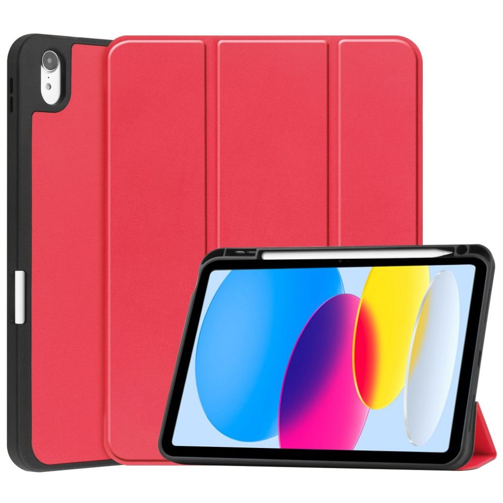iPad A16 11" 2025 Tri-Fold Fodral i PU-läder - Röd