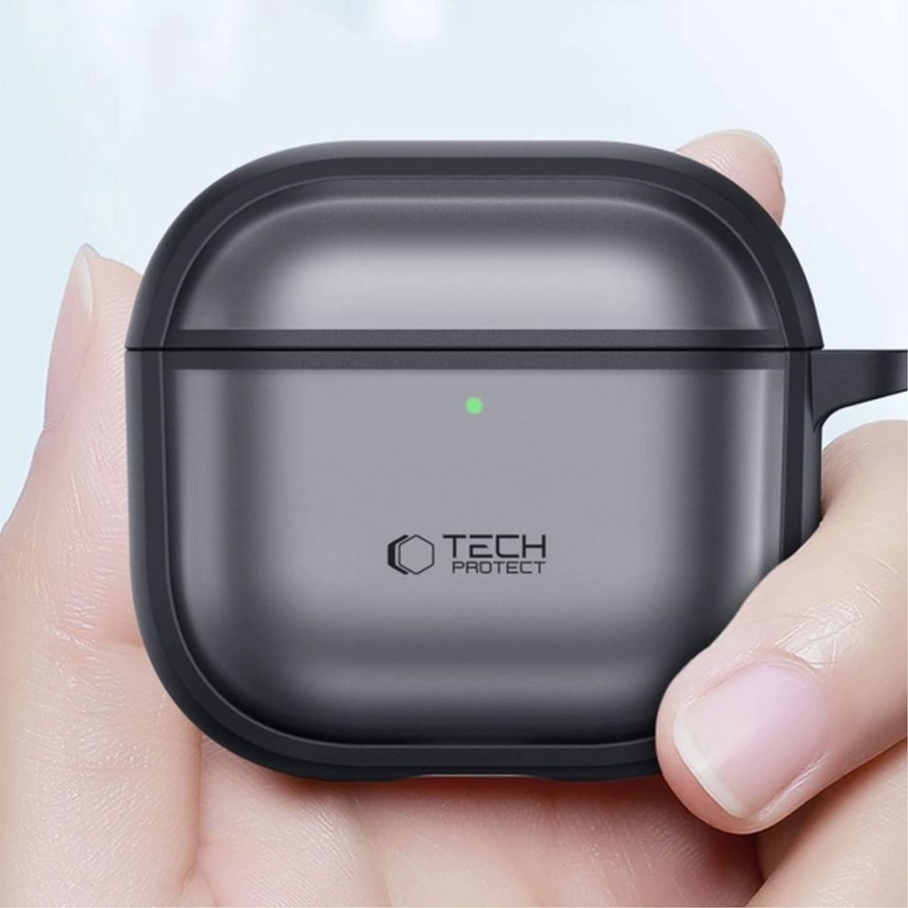 Tech-Protect Slim Fodral med karbinhake för Airpods 4 - Svart - Bild 5