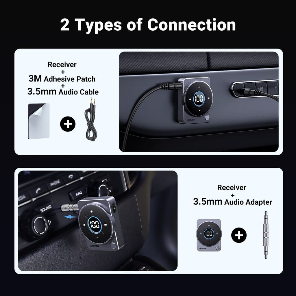 UGREEN Biladapter AUX Bluetooth 5.4-sändare - Bild 6