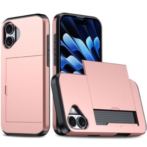iPhone 17 Skal med kortfack - Roséguld