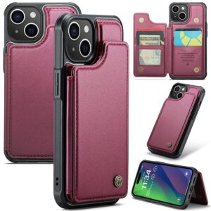 CASEME iPhone 15 Plånboksfodral med RFID-skydd - Röd