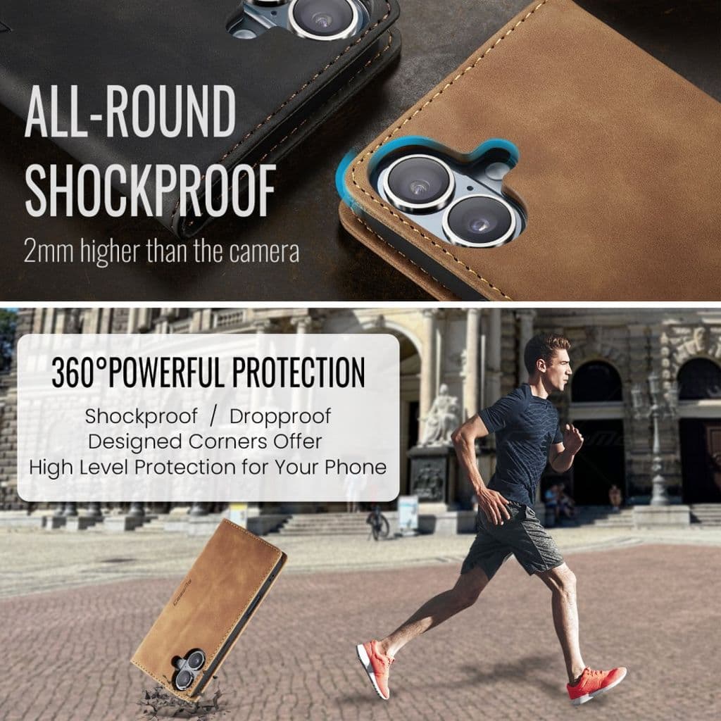 CASEME iPhone 17 Plånboksfodral med Kortfack - Brun - Bild 6
