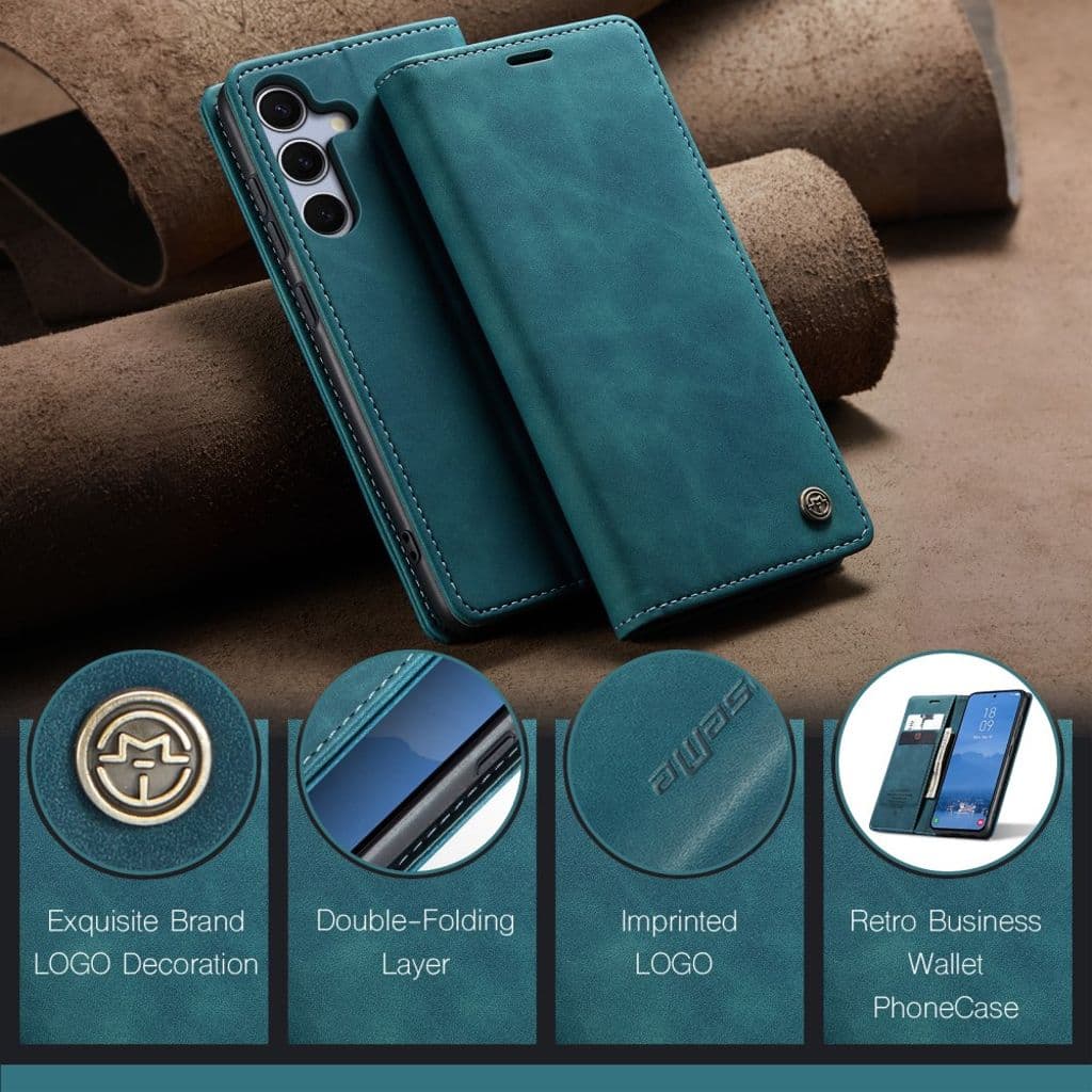 CASEME Samsung Galaxy S25 FE Plånboksfodral med Kortfack - Blå - Bild 4