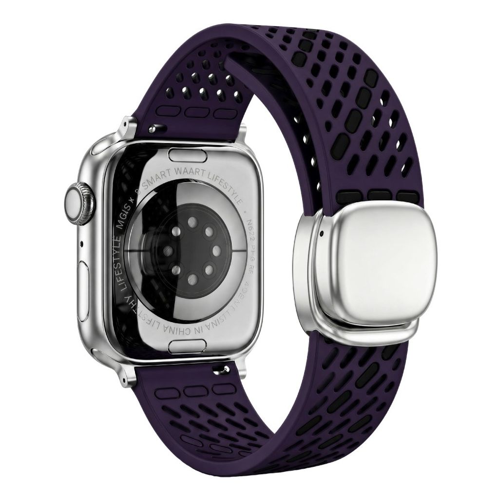 Apple Watch 49/46/44/42mm Armband med säkerhetsspänne - Lila/Svart
