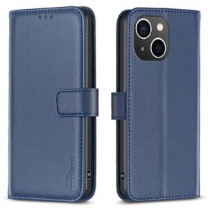BINFEN COLOR iPhone 15 Plånboksfodral i PU-läder med ställ - Blå