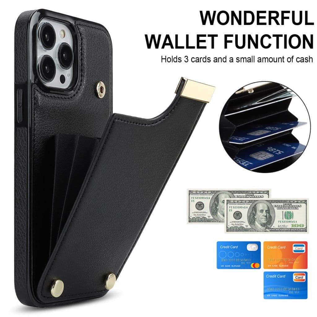 iPhone 14 Pro Skal med korthållare - Svart - Bild 5
