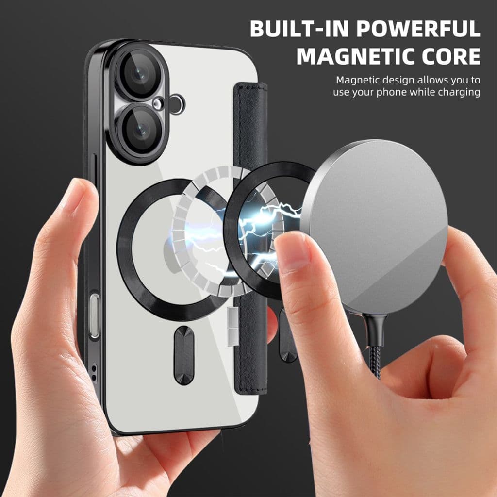 iPhone 16 Plus Fodral med Kortplatser - Svart - Bild 4