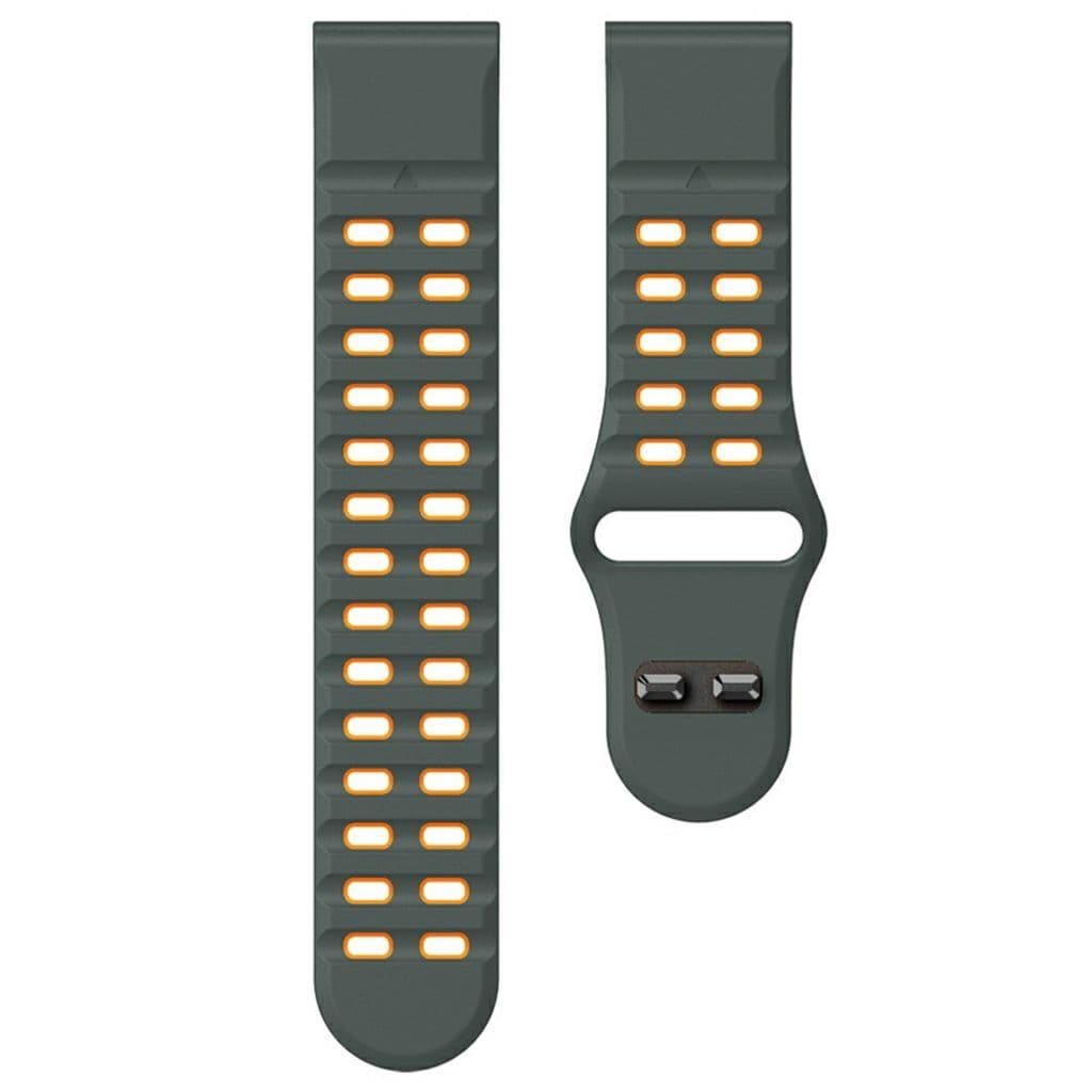 Garmin Fenix 8/E 47mm etc. Tvåfärgat klockarmband i silikon - Grå/Orange - Bild 4
