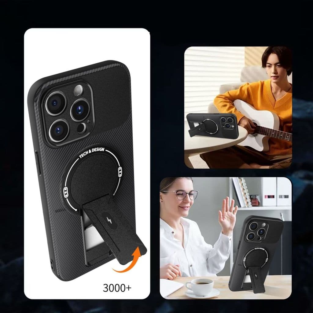 iPhone 12 Pro Skal med Stativ - Brun - Bild 2