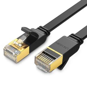 Ugreen Platt nätverkskabel Cat7 STP RJ45 10 Gbps, 5m - Svart