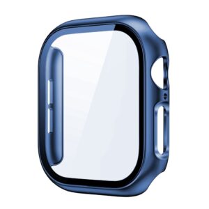 Apple Watch 12 42mm Skal med skärmskydd i härdat glas - Blå
