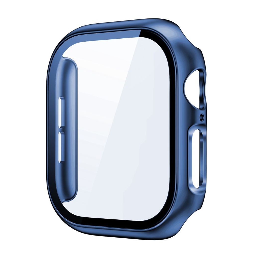 Apple Watch 12 42mm Skal med skärmskydd i härdat glas - Blå