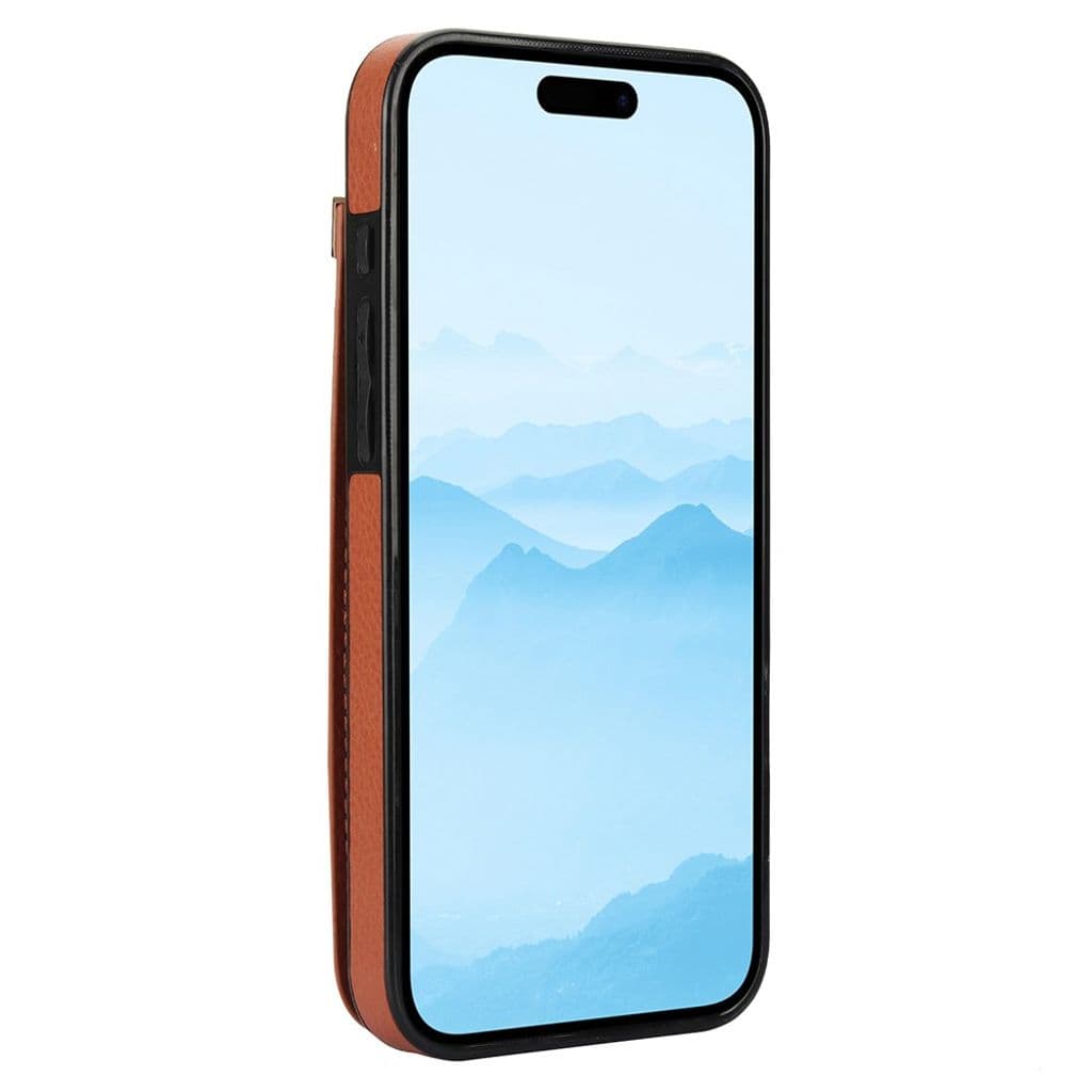 iPhone 16 Skal med plånbbok i PU-läder - Brun - Bild 3