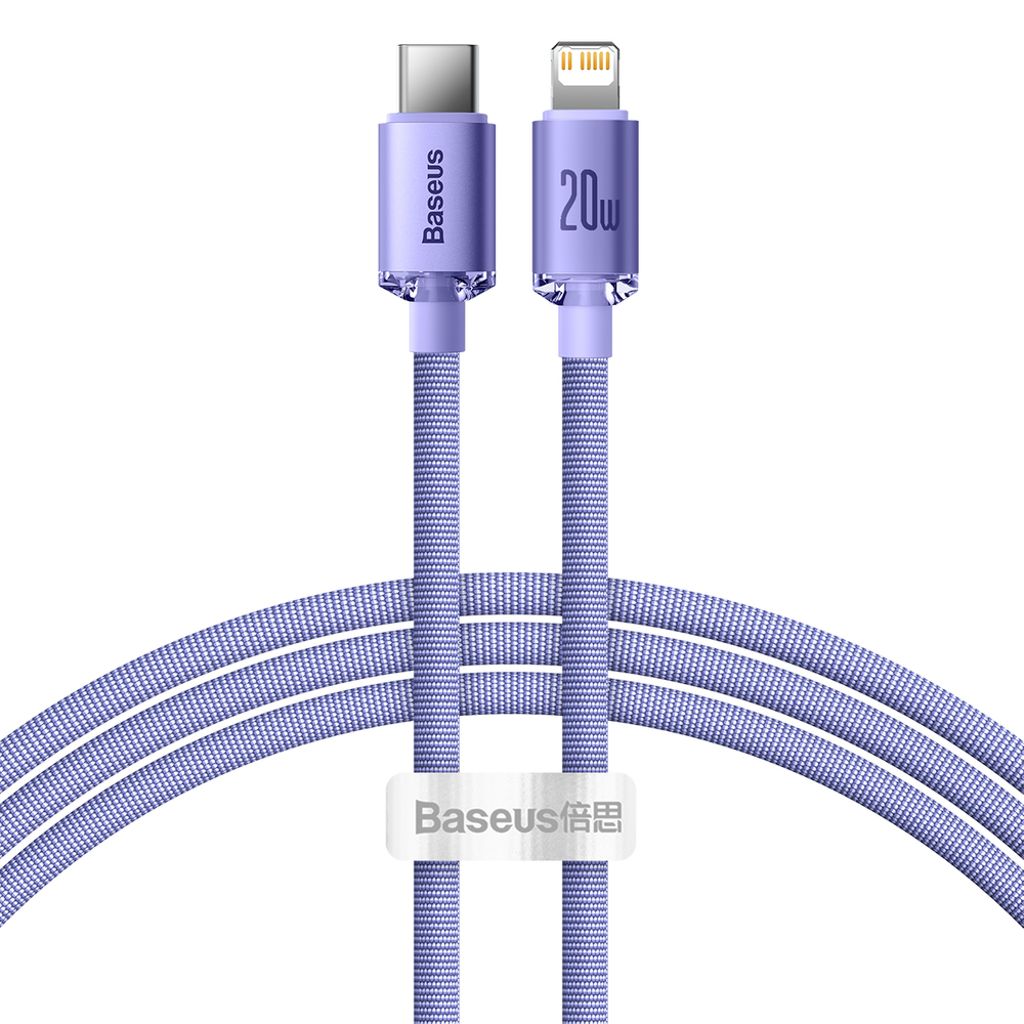 Baseus USB-C till Lightning-kabel 20W PD, 1,2m - Lila