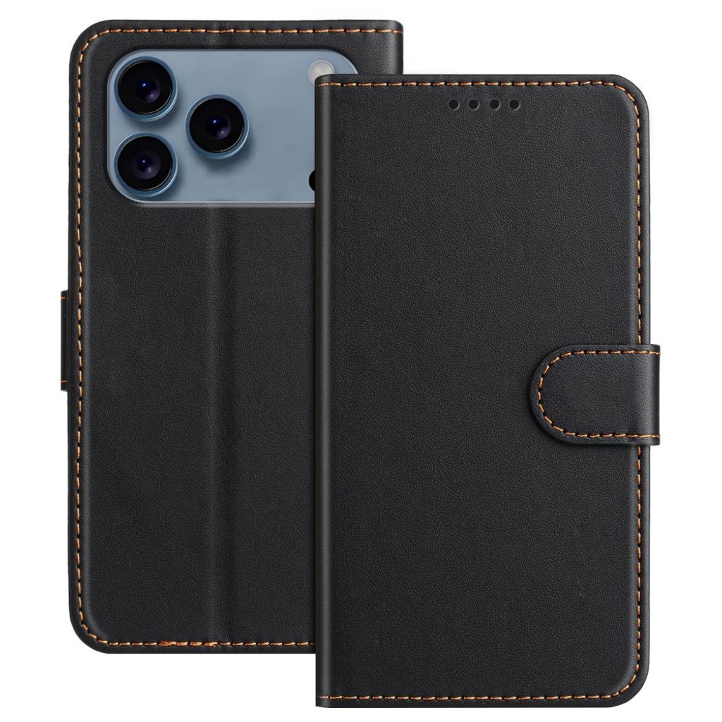 Taltech iPhone 18 Pro/17 Pro Plånboksfodral PU-läder - Svart