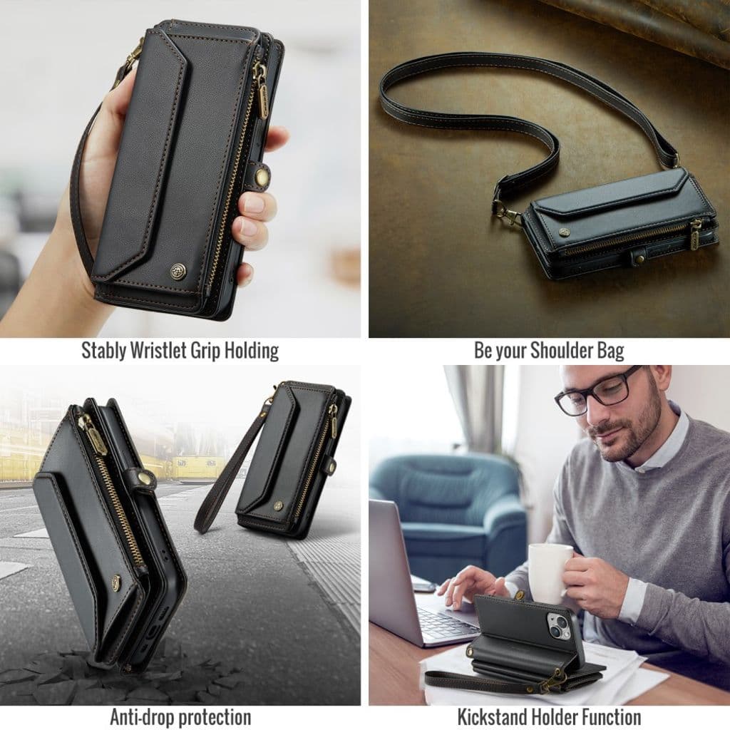 iPhone 13 Plånboksfodral Korthållare – Svart - Bild 10