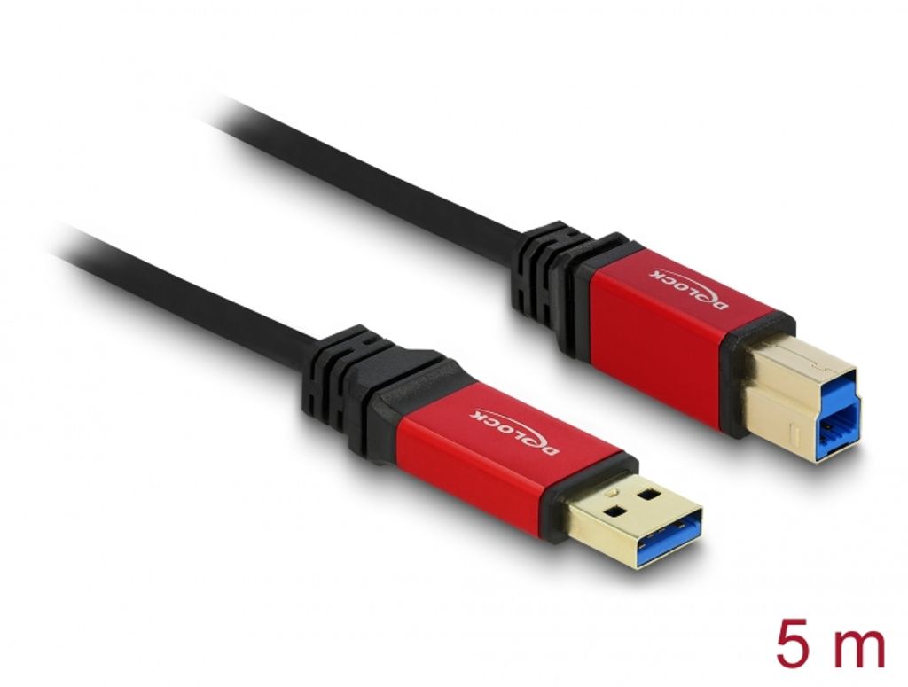 DeLOCK USB 5 Gbps Kabel USB-A till USB-B 5m Premium