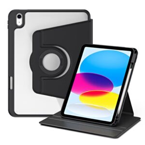iPad 10.9" 2022 / iPad 11" 2025 Fodral med roterbart stativ - Svart