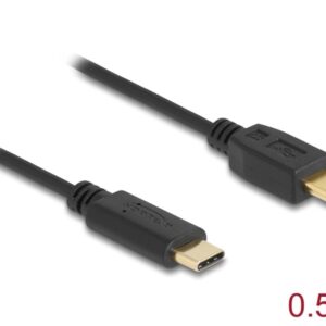 Delock USB-C-kabel till USB 2.0 Mini USB-B 0,5m - Svart