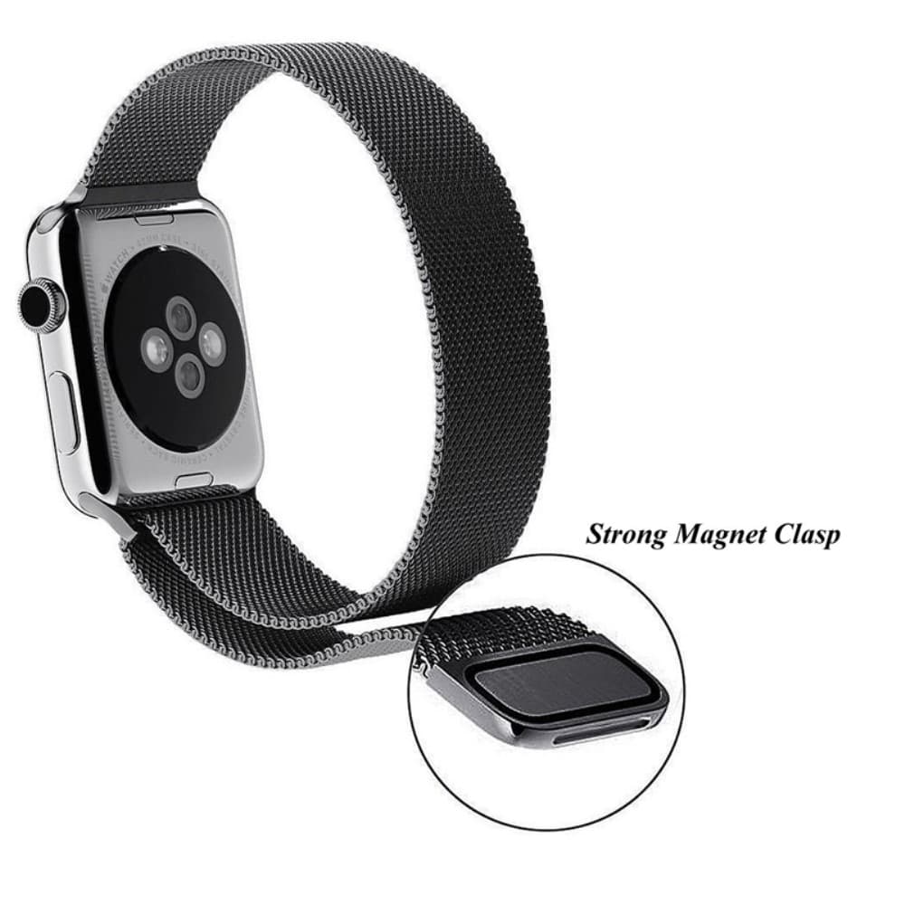 Apple Watch 42/44/46/49mm Klockarmband Milanese - Svart