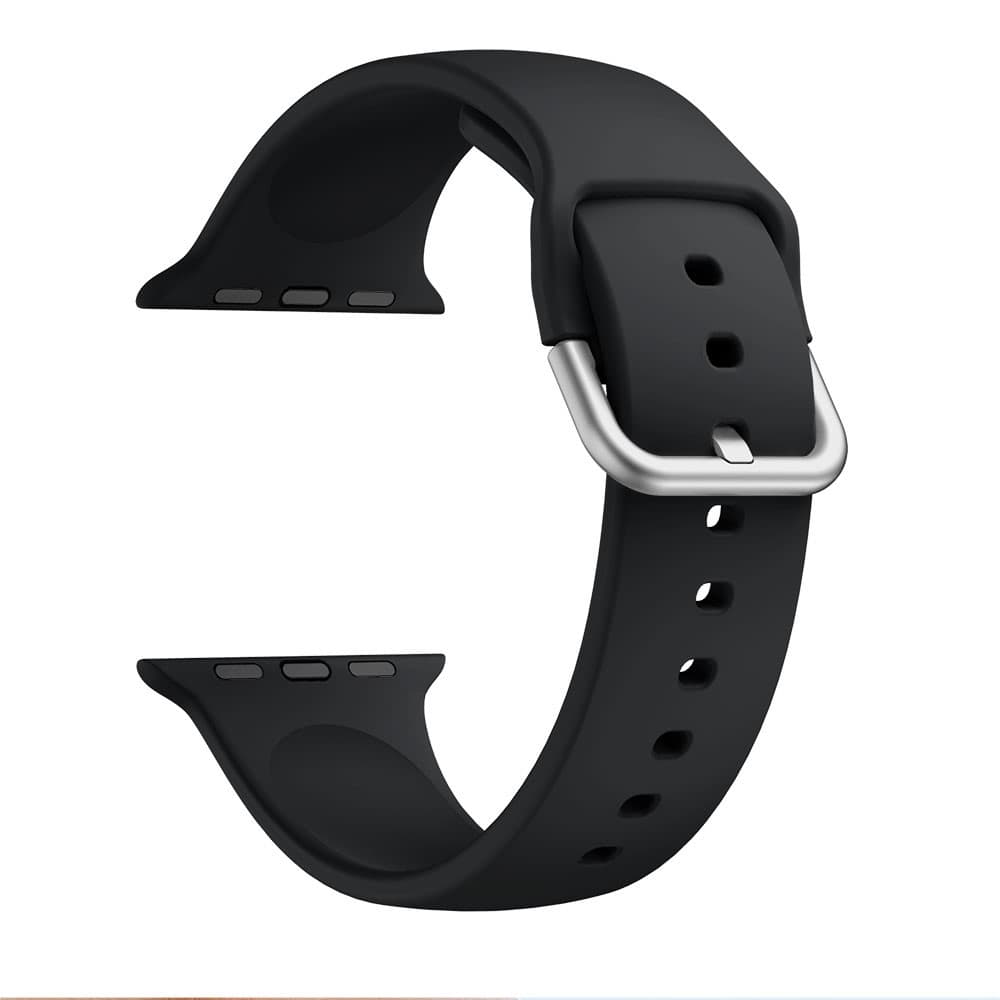 Apple Watch 38/40/41/42mm Silikon Klockarmband - Svart