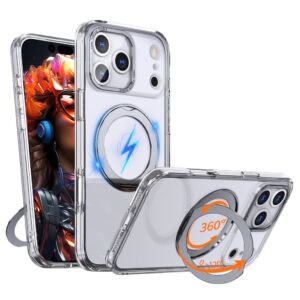 iPhone 18 Pro/17 Pro MagSafe Skal med roterande ställ - Transparent