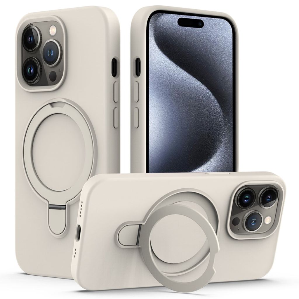 iPhone 15 Pro Max MagSafe Skal med ringställ - Antikvit
