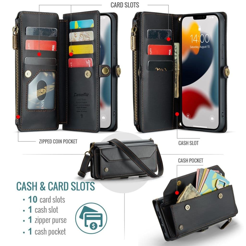 CASEME iPhone 13 Pro Max Plånboksfodral Kortfack - Svart - Bild 4