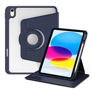 iPad 10.9" 2022 / iPad 11" 2025 Fodral med roterbart stativ - Mörkblå