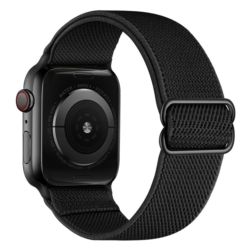 Apple Watch 42/44/46/49mm armband väv nylon - Svart