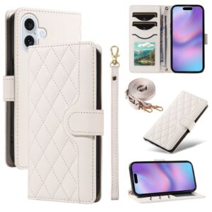 iPhone 17 mobilfodral med korthållare & rem – Vit