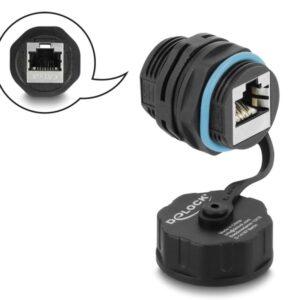 Delock RJ45 nätverkskontakt hona till hona Cat.6A - Svart